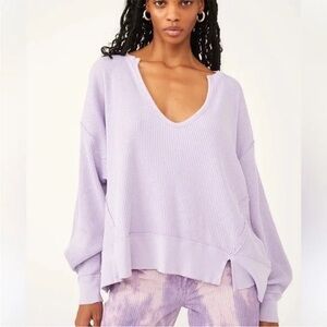 NWT Free People We The Free Buttercup Thermal Top Oversized XS